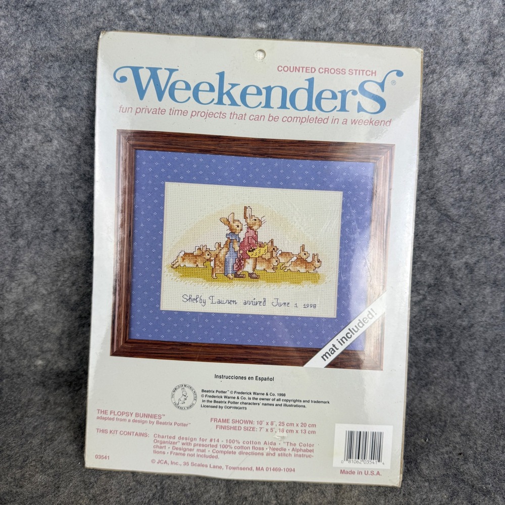 Beatrix Potter The Flopsy Bunnies Counted Cross Stitch Kit Weekenders 03541 New